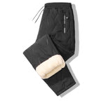 Unisex Thermal Joggers Lamb Fleece Lined Windproof Zip Pocket Pants