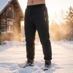 Unisex Thermal Joggers Lamb Fleece Lined Windproof Zip Pocket Pants