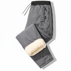 Unisex Thermal Joggers Lamb Fleece Lined Windproof Zip Pocket Pants
