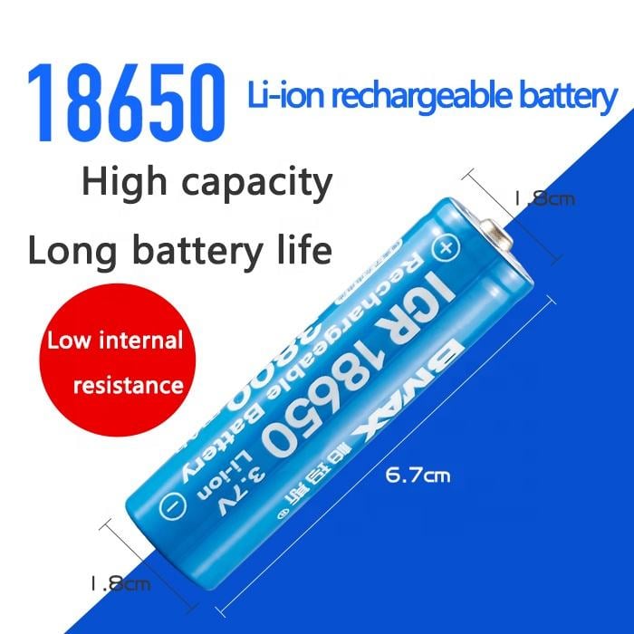 Universal 18650 3.7V Li-ion rechargeable batteries (2-pack)
