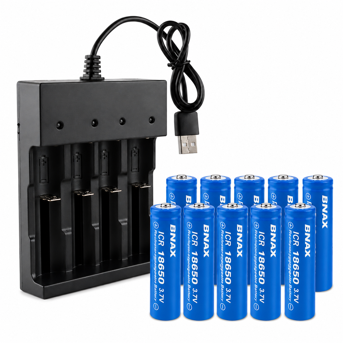 Universal 18650 3.7V Li-ion rechargeable batteries (2-pack)