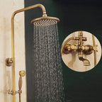 Vintage Copper Shower Faucet Set with Brass Thermostatic Valve