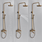 Vintage Copper Shower Faucet Set with Brass Thermostatic Valve