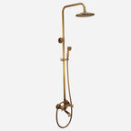 Vintage Copper Shower Faucet Set with Brass Thermostatic Valve