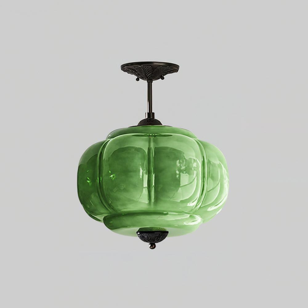 Vintage glass ceiling light with brass fittings elegant flush mount fixture