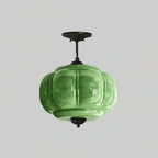 Vintage glass ceiling light with brass fittings elegant flush mount fixture