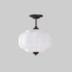 Vintage glass ceiling light with brass fittings elegant flush mount fixture