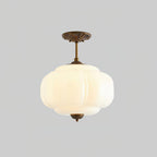Vintage glass ceiling light with brass fittings elegant flush mount fixture