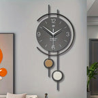 Wall Clock, Silent Non-Ticking Iron, Large Easy-Read Numbers, Scandinavian Style