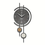 Wall Clock, Silent Non-Ticking Iron, Large Easy-Read Numbers, Scandinavian Style