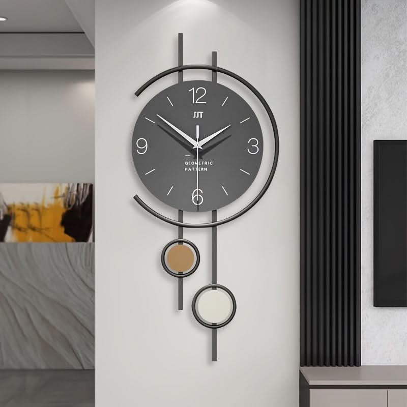 Wall Clock, Silent Non-Ticking Iron, Large Easy-Read Numbers, Scandinavian Style
