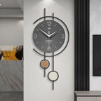 Wall Clock, Silent Non-Ticking Iron, Large Easy-Read Numbers, Scandinavian Style