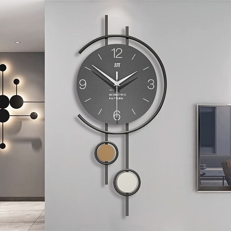 Wall Clock, Silent Non-Ticking Iron, Large Easy-Read Numbers, Scandinavian Style