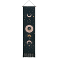 Wall Tapestry | Moon Phase Print | Fringed Bottom Edge