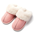 Warm-lined slippers with soft lining and non-slip sole