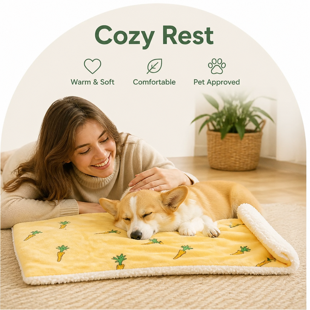 Warm & Soft Flannel Pet Blanket (Machine Washable)