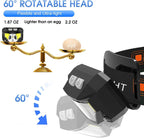 Waterproof LED Headlamp, Dual Pack with Motion Sensor and USB Rechargeable