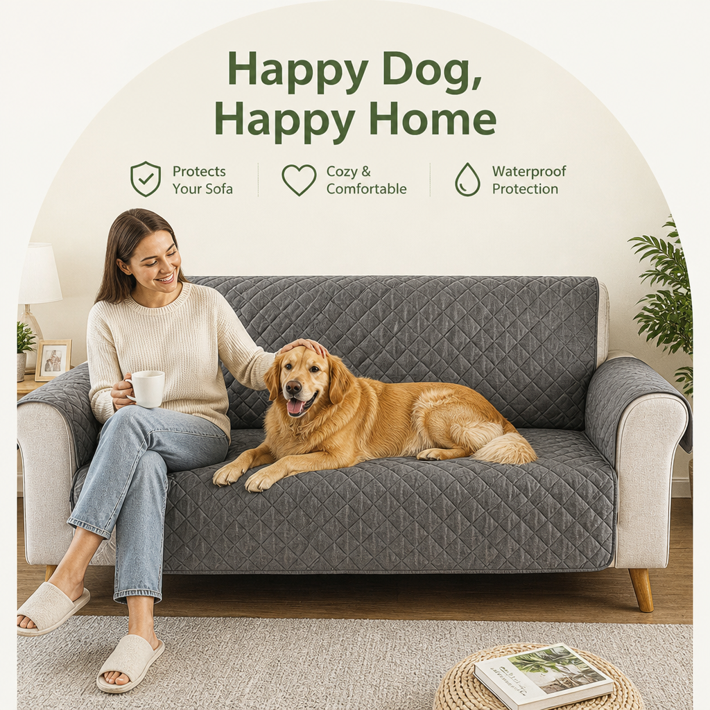 Waterproof Quilted Stretch Sofa Slipcover (Universal Fit)
