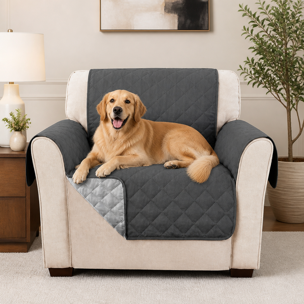 Waterproof Quilted Stretch Sofa Slipcover (Universal Fit)