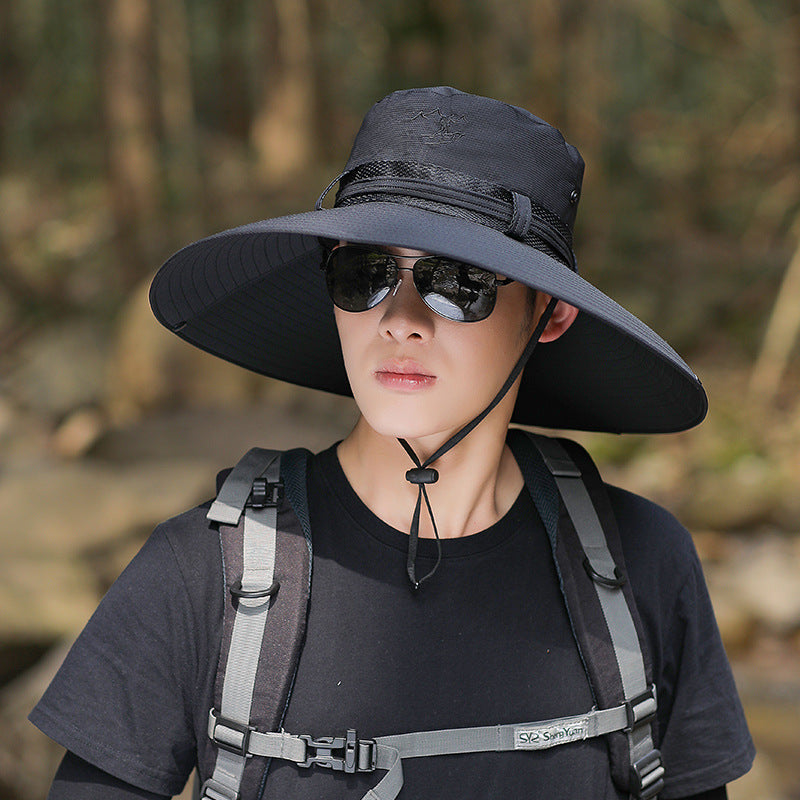 Wide Brim Hiking Hat with UV Protection and Adjustable Chin Strap