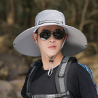 Wide Brim Hiking Hat with UV Protection and Adjustable Chin Strap