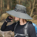 Wide Brim Hiking Hat with UV Protection and Adjustable Chin Strap