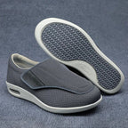 Wide shoes for swollen feet with adjustable straps and removable memory foam insoles
