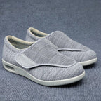Wide shoes for swollen feet with adjustable straps and removable memory foam insoles