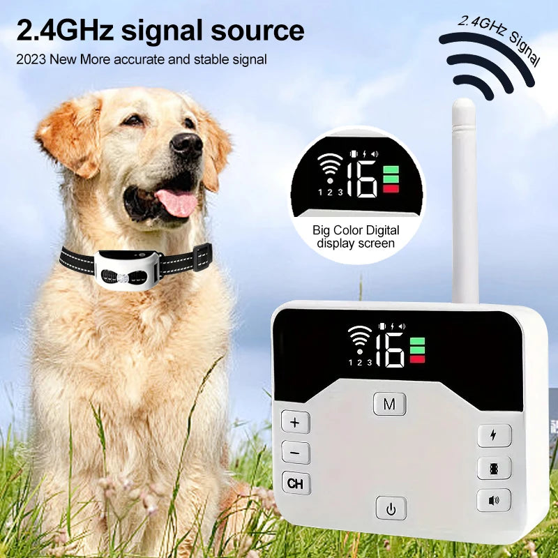 Wireless Dog Fence & Training Collar – IP65 Waterproof – 300 m Range – Rechargeable – For 1 or 2 Dogs