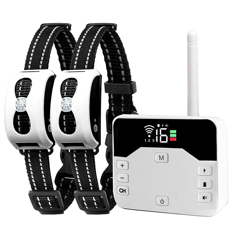 Wireless Dog Fence & Training Collar – IP65 Waterproof – 300 m Range – Rechargeable – For 1 or 2 Dogs