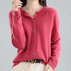 Women's Button-Down Knit Cardigan — Long Sleeve Open Front Jumper