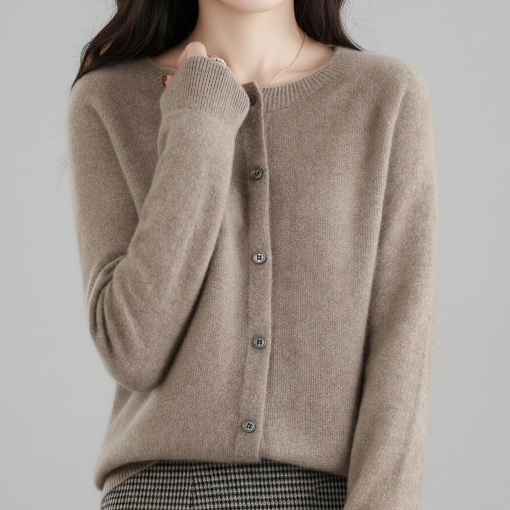 Women's Button-Down Knit Cardigan — Long Sleeve Open Front Jumper
