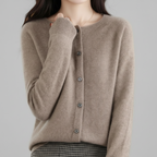 Women's Button-Down Knit Cardigan — Long Sleeve Open Front Jumper