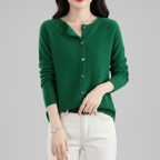 Women's Button-Down Knit Cardigan — Long Sleeve Open Front Jumper