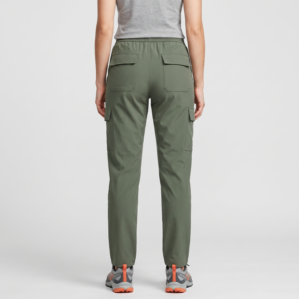 Women's Cargo Trousers - Elastic Waist Walking Trousers