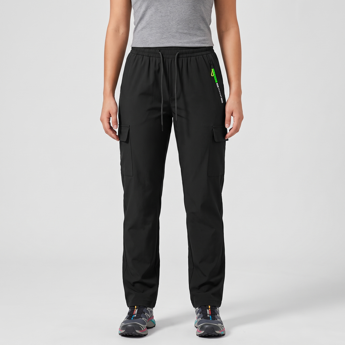Women's Cargo Trousers - Elastic Waist Walking Trousers