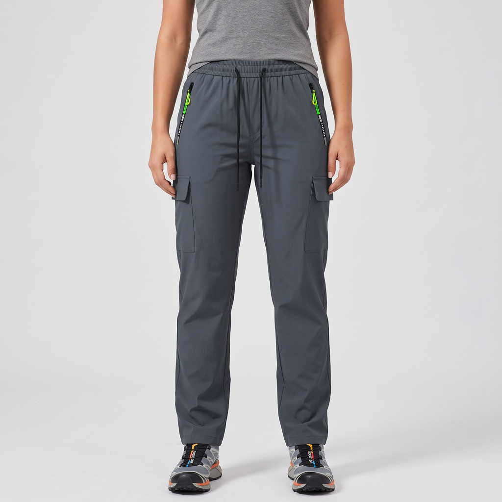 Women's Cargo Trousers - Elastic Waist Walking Trousers