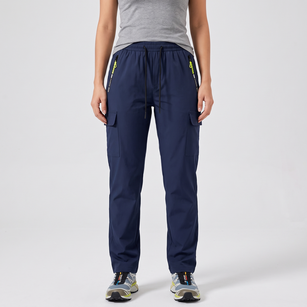 Women's Cargo Trousers - Elastic Waist Walking Trousers
