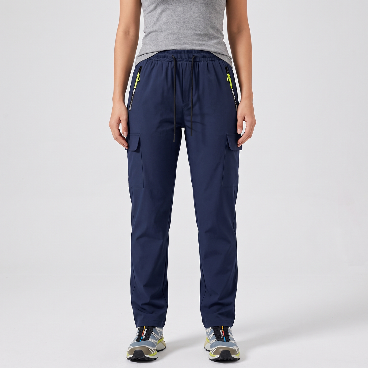 Women's Cargo Trousers - Elastic Waist Walking Trousers