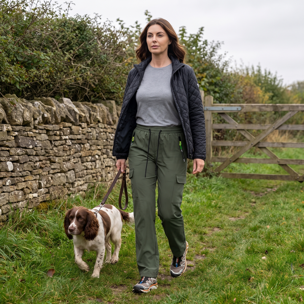 Women's Cargo Trousers - Elastic Waist Walking Trousers