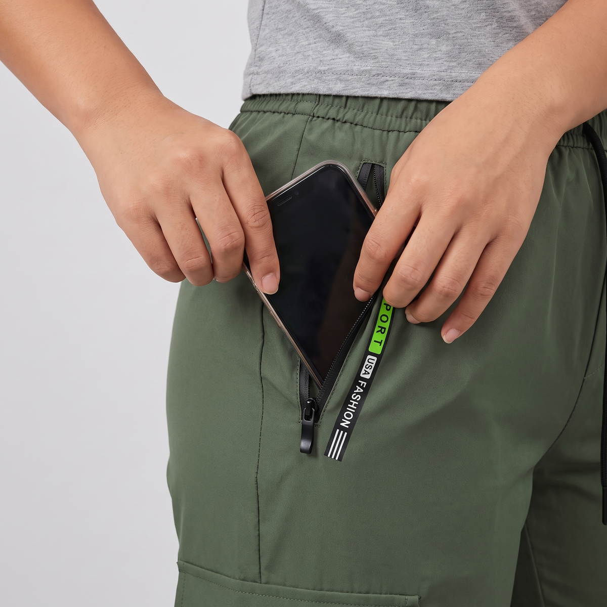 Women's Cargo Trousers - Elastic Waist Walking Trousers