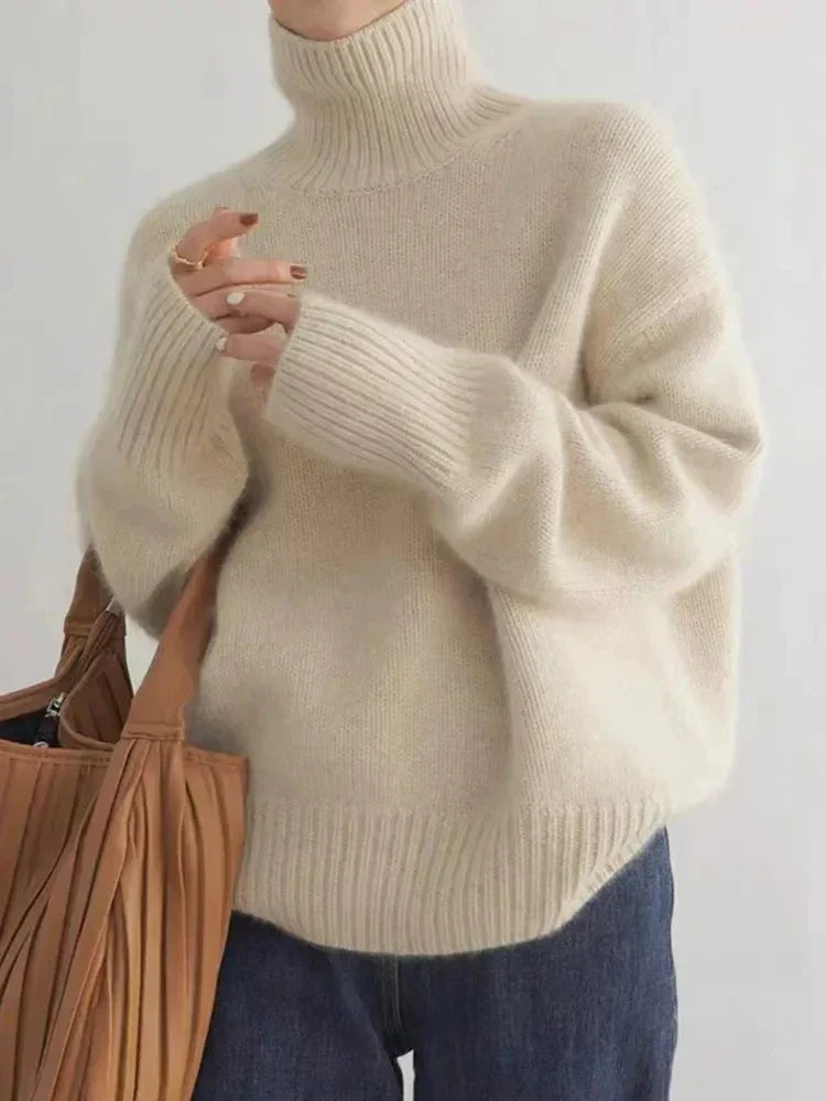 Women's Cosy Ribbed Knit Turtleneck Jumper