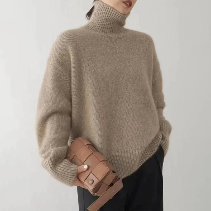 Women's Cosy Ribbed Knit Turtleneck Jumper