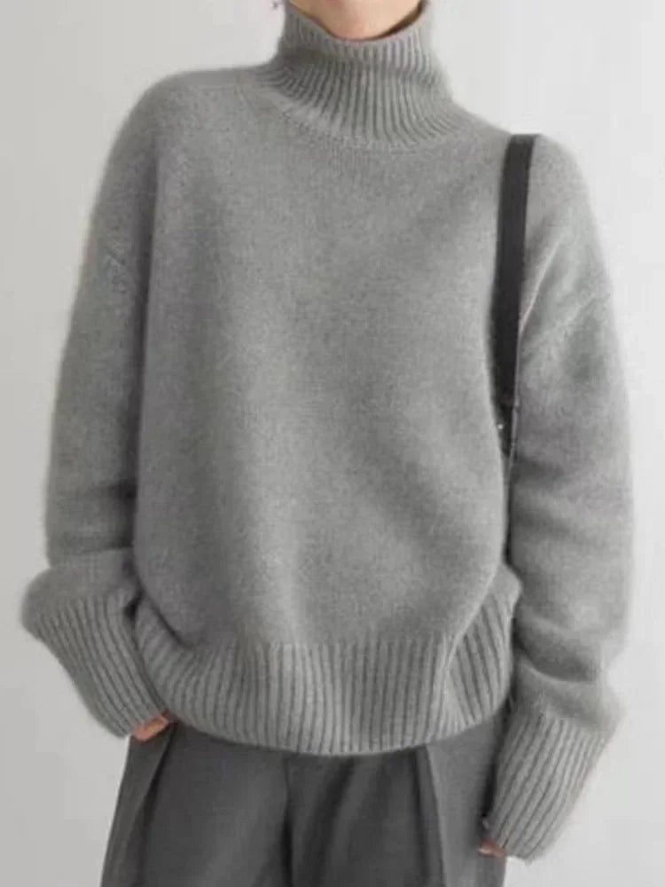 Women's Cosy Ribbed Knit Turtleneck Jumper