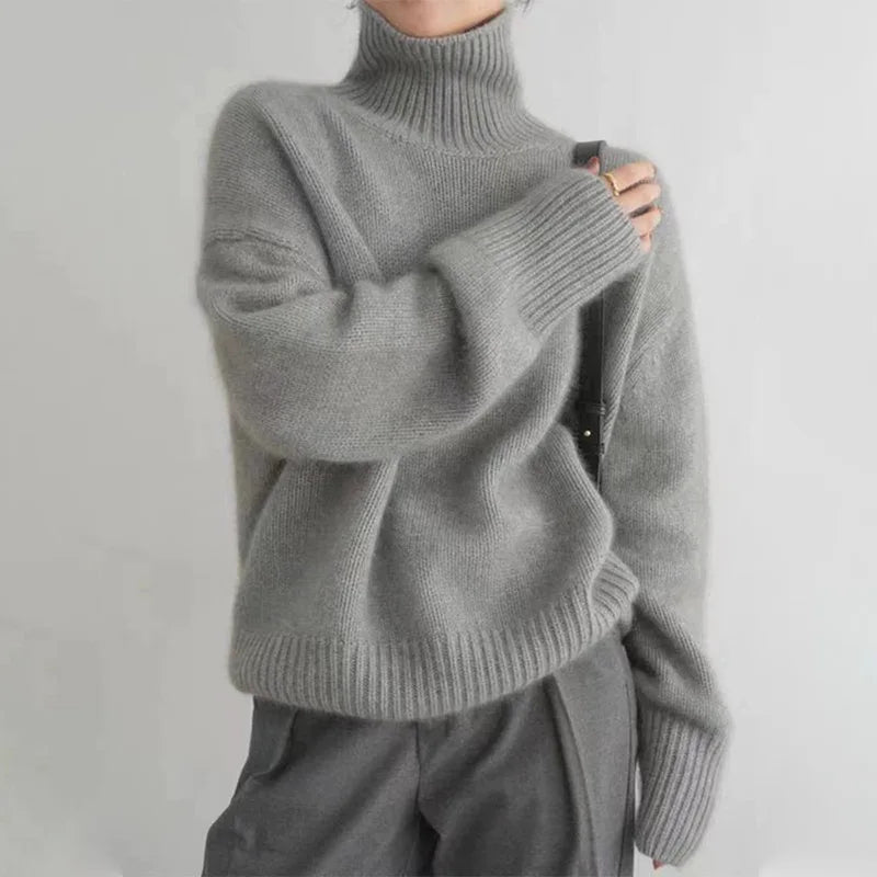 Women's Cosy Ribbed Knit Turtleneck Jumper
