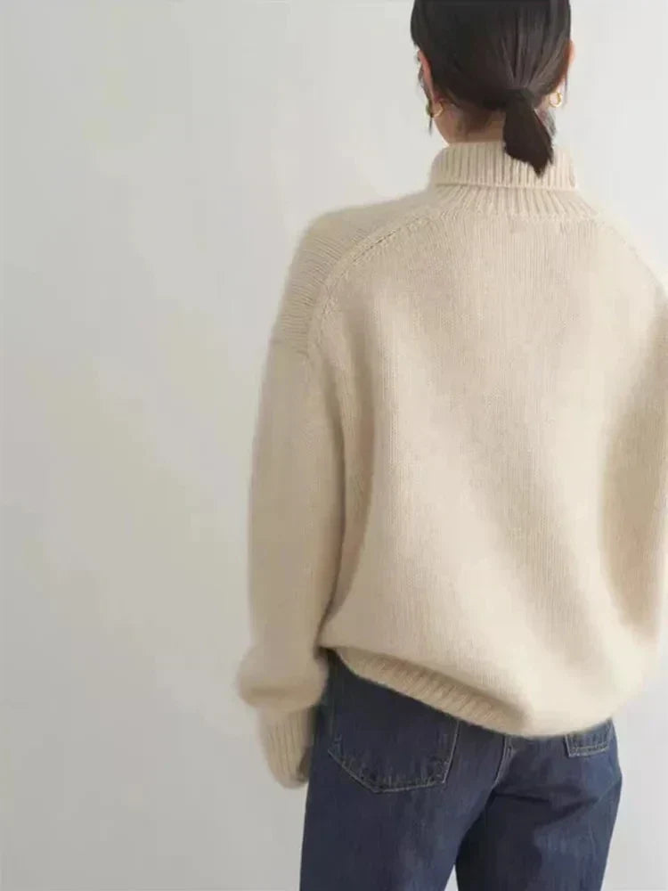 Women's Cosy Ribbed Knit Turtleneck Jumper