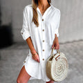 Women's Effortless Button Down Casual Shirt Dress