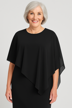 Women's Elegant Pleated Midi Dress with Flattering Fit