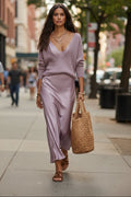 Women's Floral Two-Piece Maxi Dress Set - Effortless Style