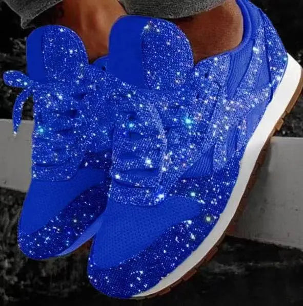 Women's Glitter Lace-Up Everyday Trainers